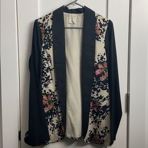 Vintage Pins and Needles Floral Black Blazer